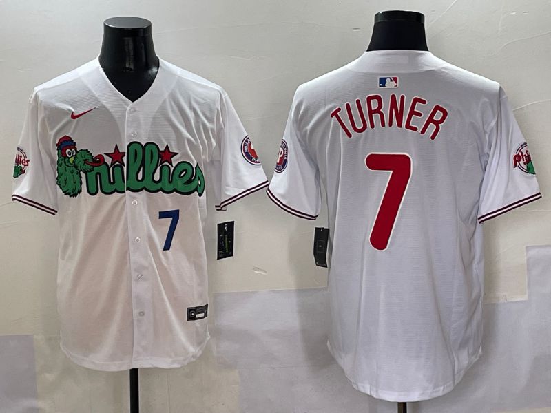 Men Philadelphia Phillies #7 Turner White three generations Joint Name Nike 2025 MLB Jersey style 2